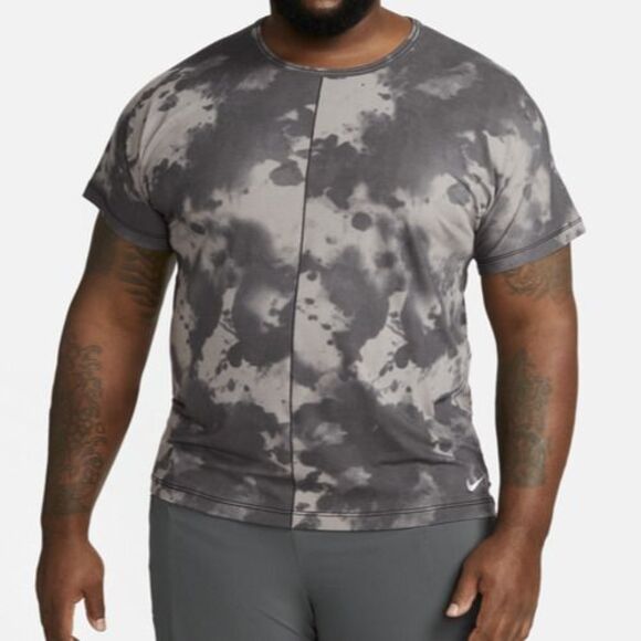 Nike Dri-FIT DX0922-060 Men's Sz 4XL-Tall Gray Allover Print S/S Yoga Top - Picture 8 of 9